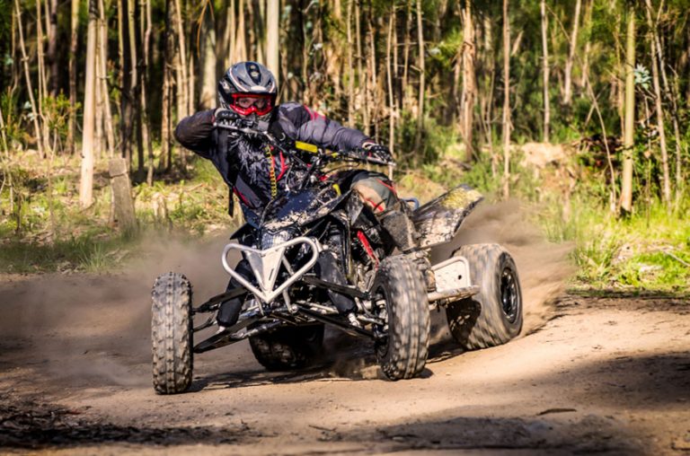 ATV racer takes a turn